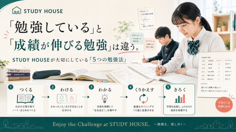 【スタディハウス 秋田 塾】記事更新✍️「勉強しているのに伸びない」生徒の共通点